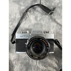 Minolta SRT 101 35mm Film Camera Bundle Rokkor 50mm f1.7 Bushnell 135mm f2.8 Bag